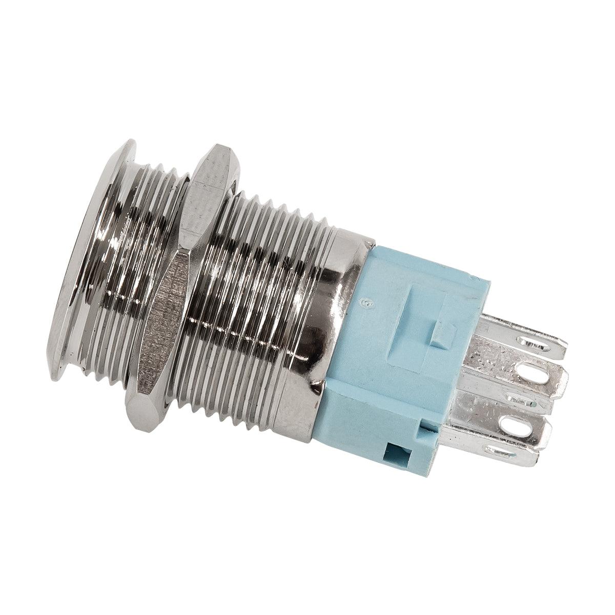 GloboStar® 70777 LED Φωτιζόμενος Διακόπτης Χωνευτός - Μπουτόν PUSH On Ανοξείδωτος AC 220-240V Αδιάβροχο IP67 Φ18mm με Angel Eye Πράσινο - ledmania.gr