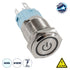 GloboStar® 70785 LED Φωτιζόμενος Διακόπτης Χωνευτός - Μπουτόν PUSH On Ανοξείδωτος DC 12V με Angel Eye Αδιάβροχο Φ18mm IP67 Ψυχρό Λευκό 6000K - ledmania.gr