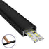 GloboStar® 70810-2M Επιφανειακό Προφίλ Αλουμινίου Μαύρο με Μαύρο Οπάλ Κάλυμμα για 2 Σειρές Ταινίας LED Πατητό - Press On Πακέτο 5 Τεμάχια των 2 Μέτρων - ledmania.gr