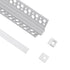 GloboStar® 70836-3M Χωνευτό Γωνιακό για Γυψοσανίδα - Trimless Προφίλ Αλουμινίου Ανοδιωμένο με Λευκό Οπάλ Κάλυμμα για 1 Σειρά Ταινίας LED Πατητό - Press On Πακέτο 5 Τεμάχια των 3 Μέτρων - ledmania.gr