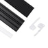 GloboStar® 70841-3M Προφίλ Αλουμινίου για Σκαλοπάτια Μαύρο με Λευκό Οπάλ Κάλυμμα για 1 Σειρά Ταινίας LED Πατητό - Press On 3 Μέτρα - ledmania.gr