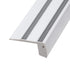 GloboStar® 70842-3M Προφίλ Αλουμινίου για Σκαλοπάτια Ανοδιωμένο με Λευκό Οπάλ Κάλυμμα Up / Down για 2 Σειρές Ταινίας LED Πατητό - Press On με Αντιολισθητικό Ελαστικό Σιλικόνης 3 Μέτρα - ledmania.gr