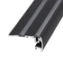 GloboStar® 70843-3M Προφίλ Αλουμινίου για Σκαλοπάτια Μαύρο με Μαύρο Οπάλ Κάλυμμα Up / Down για 2 Σειρές Ταινίας LED Πατητό - Press On με Αντιολισθητικό Ελαστικό Σιλικόνης 3 Μέτρα - ledmania.gr