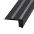 GloboStar® 70843-3M Προφίλ Αλουμινίου για Σκαλοπάτια Μαύρο με Μαύρο Οπάλ Κάλυμμα Up / Down για 2 Σειρές Ταινίας LED Πατητό - Press On με Αντιολισθητικό Ελαστικό Σιλικόνης 3 Μέτρα - ledmania.gr