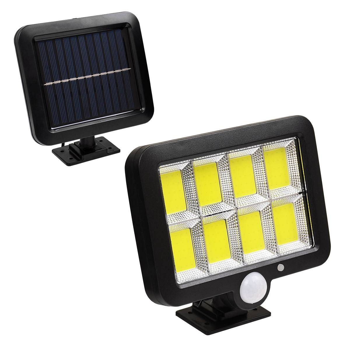 GloboStar® 71464 Αυτόνομος Ηλιακός Προβολέας LED 160 8 x COB 40W 2000lm με Ενσωματωμένη Μπαταρία 2400mAh - Φωτοβολταϊκό Πάνελ με Αισθητήρα Ημέρας-Νύχτας - PIR Αισθητήρα Κίνησης Αδιάβροχο IP65 Ψυχρό Λευκό 6000K - ledmania.gr