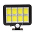 GloboStar® 71464 Αυτόνομος Ηλιακός Προβολέας LED 160 8 x COB 40W 2000lm με Ενσωματωμένη Μπαταρία 2400mAh - Φωτοβολταϊκό Πάνελ με Αισθητήρα Ημέρας-Νύχτας - PIR Αισθητήρα Κίνησης Αδιάβροχο IP65 Ψυχρό Λευκό 6000K - ledmania.gr