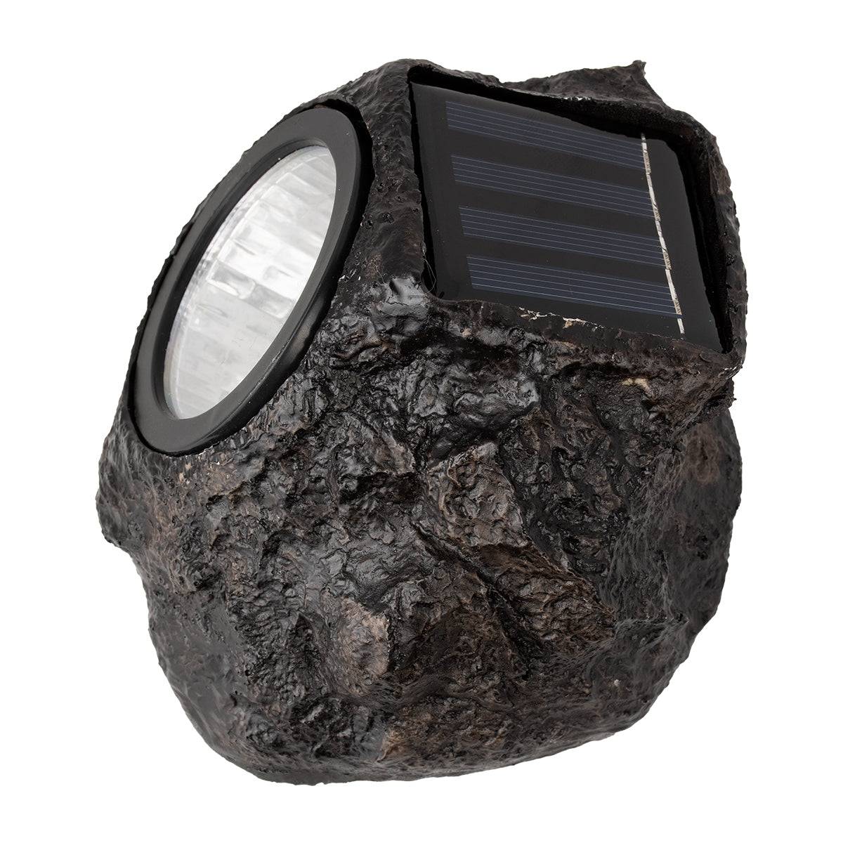 GloboStar® 71484 Αυτόνομο Ηλιακό Φωτιστικό LED SMD 1W 100lm με Ενσωματωμένη Μπαταρία 600mAh - Φωτοβολταϊκό Πάνελ με Αισθητήρα Ημέρας-Νύχτας Αδιάβροχο IP65 Διακοσμητική Πέτρα - Βράχος Κήπου Ψυχρό Λευκό 6000K - ledmania.gr