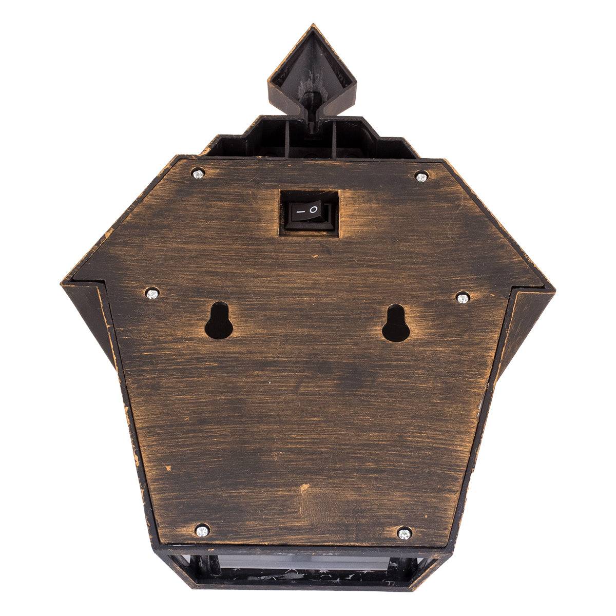 GloboStar® 71492 Αυτόνομο Ηλιακό Φωτιστικό Τοίχου Μπρονζέ Σκουριά LED SMD 1W 40lm με Ενσωματωμένη Μπαταρία 600mAh - Φωτοβολταϊκό Πάνελ με Αισθητήρα Ημέρας-Νύχτας IP65 Ψυχρό Λευκό 6000K - ledmania.gr