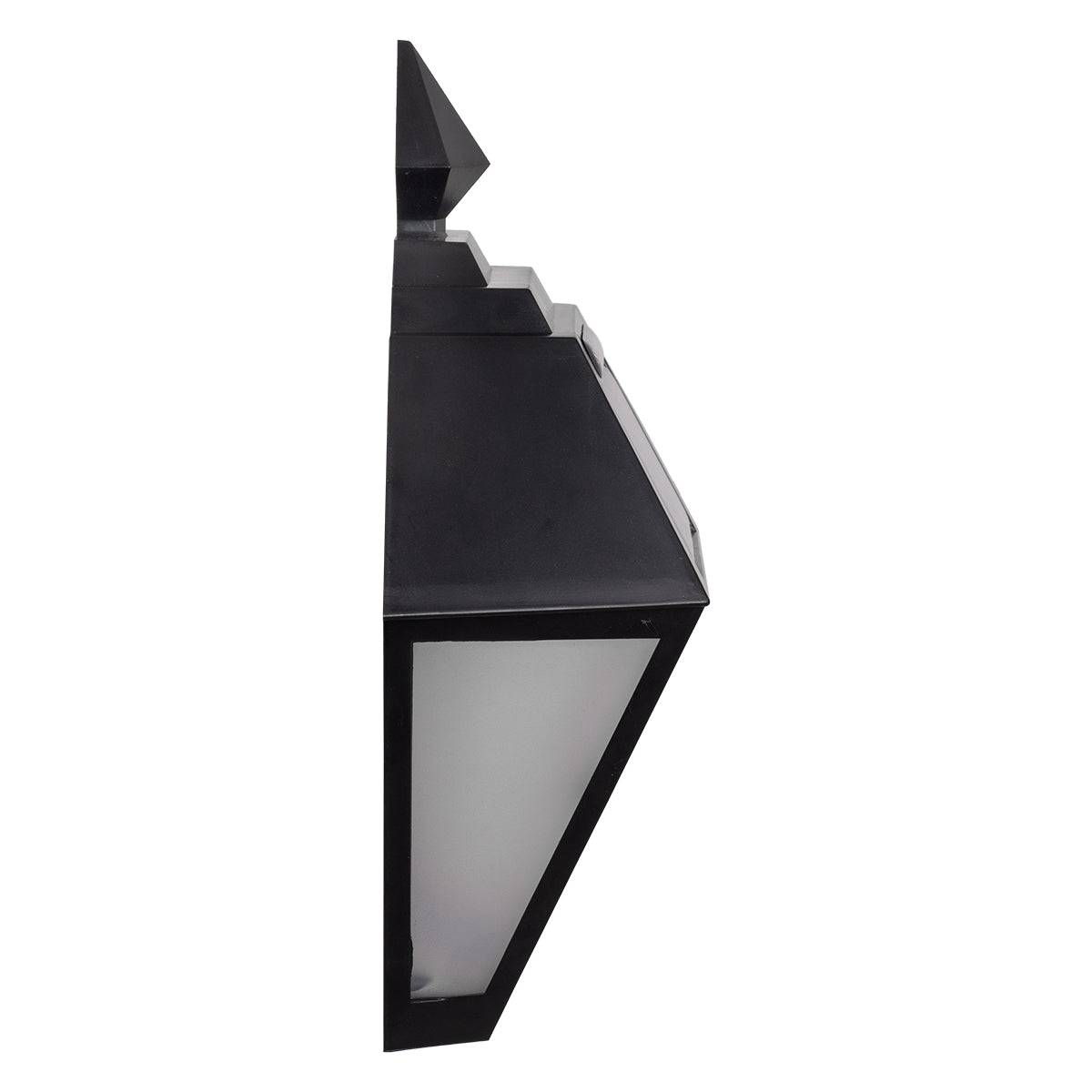 GloboStar® 71494 Αυτόνομο Ηλιακό Φωτιστικό Τοίχου Μαύρο LED SMD 1W 40lm με Ενσωματωμένη Μπαταρία 600mAh - Φωτοβολταϊκό Πάνελ με Αισθητήρα Ημέρας-Νύχτας IP65 Ψυχρό Λευκό 6000K - ledmania.gr