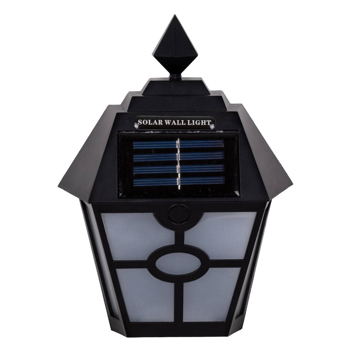 GloboStar® 71494 Αυτόνομο Ηλιακό Φωτιστικό Τοίχου Μαύρο LED SMD 1W 40lm με Ενσωματωμένη Μπαταρία 600mAh - Φωτοβολταϊκό Πάνελ με Αισθητήρα Ημέρας-Νύχτας IP65 Ψυχρό Λευκό 6000K - ledmania.gr