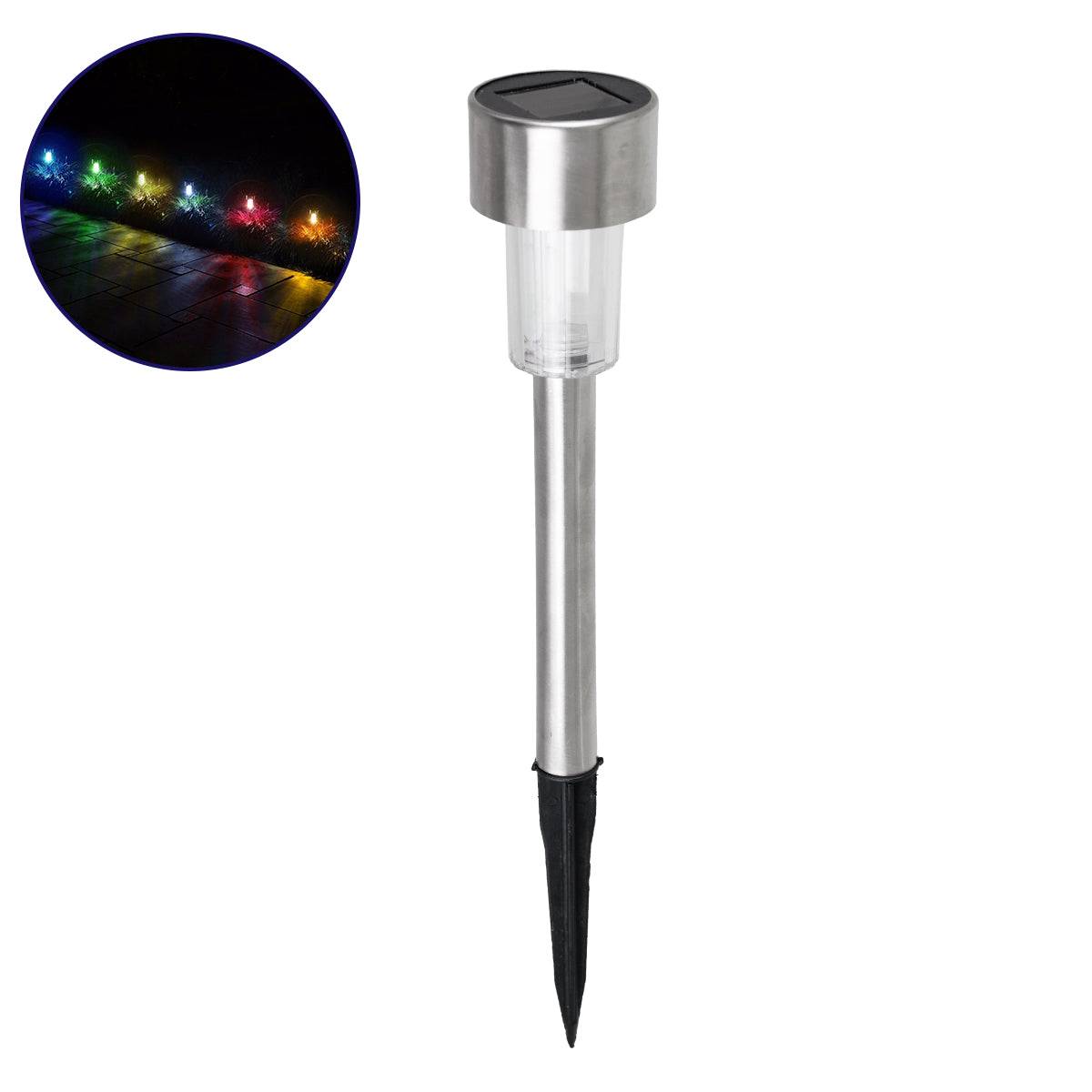 GloboStar® 71522 Αυτόνομο Ηλιακό Φωτιστικό LED SMD 1W 90lm με Ενσωματωμένη Μπαταρία 600mAh - Φωτοβολταϊκό Πάνελ με Αισθητήρα Ημέρας-Νύχτας Αδιάβροχο IP65 Φανάρι Κήπου Στρογγυλό Πολύχρωμο RGB - ledmania.gr