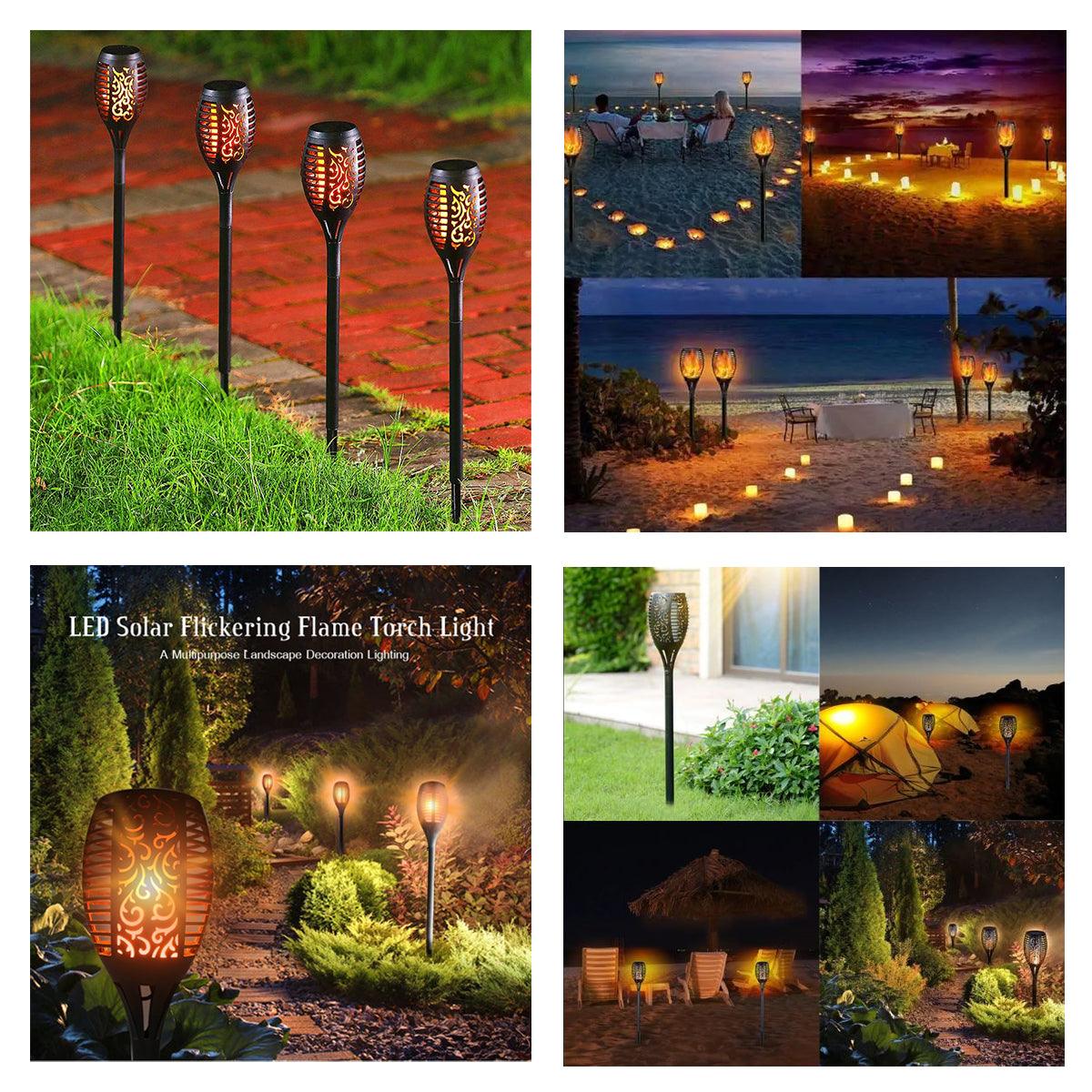 GloboStar® 71527 Αυτόνομο Ηλιακό Φωτιστικό LED SMD 3W 150lm με Ενσωματωμένη Μπαταρία 600mAh - Φωτοβολταϊκό Πάνελ - Αισθητήρα Ημέρας-Νύχτας Φαναράκι Κήπου - Εφέ Φλόγας Διακοσμητικό Αυτόνομο Αδιάβροχο IP65 1500-2000K Φ7 x Υ50cm - ledmania.gr