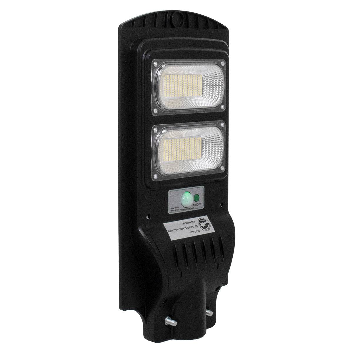 GloboStar® 71551 Αυτόνομο Ηλιακό Φωτιστικό Δρόμου Street Light LED SMD 100W 8000lm με Ενσωματωμένη Μπαταρία Li-ion 5500mAh - Φωτοβολταϊκό Πάνελ με Αισθητήρα Ημέρας-Νύχτας PIR Αισθητήρα Κίνησης και Ασύρματο Χειριστήριο Αδιάβροχο IP65 Ψυχρό Λευκό 6000K - ledmania.gr
