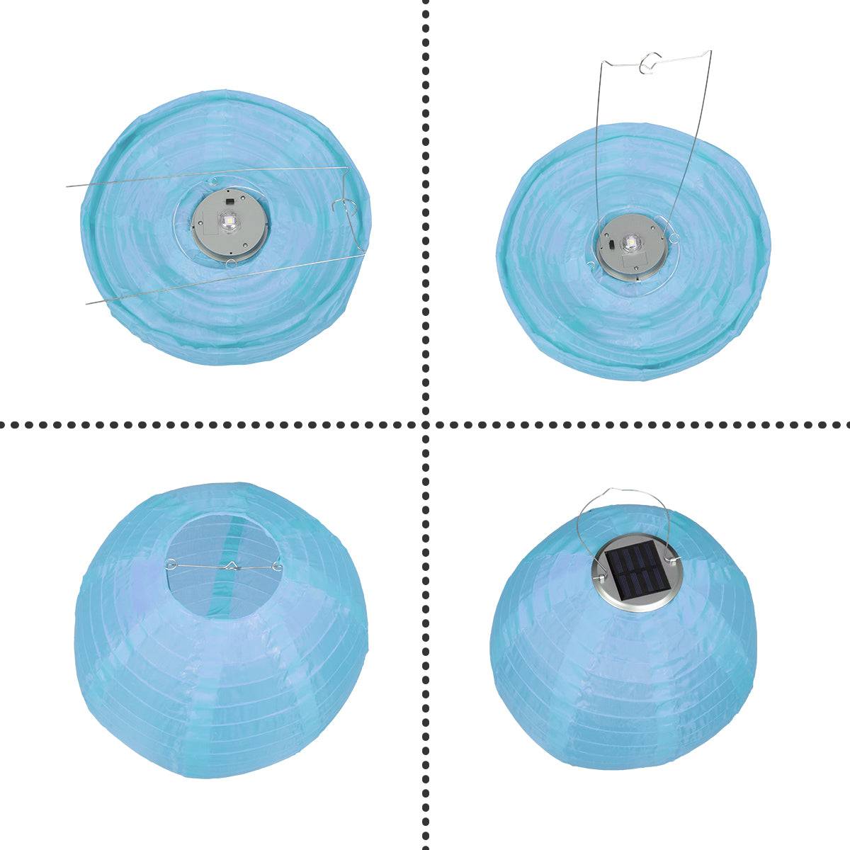 GloboStar® 71594 Αυτόνομο Ηλιακό Φωτιστικό Υφασμάτινη Γαλάζια Μπάλα Φ30cm LED SMD 1W 100lm με Ενσωματωμένη Μπαταρία 1200mAh - Φωτοβολταϊκό Πάνελ με Αισθητήρα Ημέρας-Νύχτας Αδιάβροχο IP65 Ψυχρό Λευκό 6000K - ledmania.gr