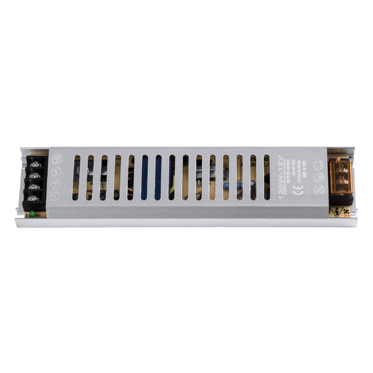 GloboStar® 73026 Μεταλλικό Τροφοδοτικό PELV Ultra Slim για Προϊόντα LED 120W 10A - AC 220-240V σε DC 12V - IP20 Μ22.5 x Π5.4 x Υ2.1cm - 3 Years Warranty - ledmania.gr