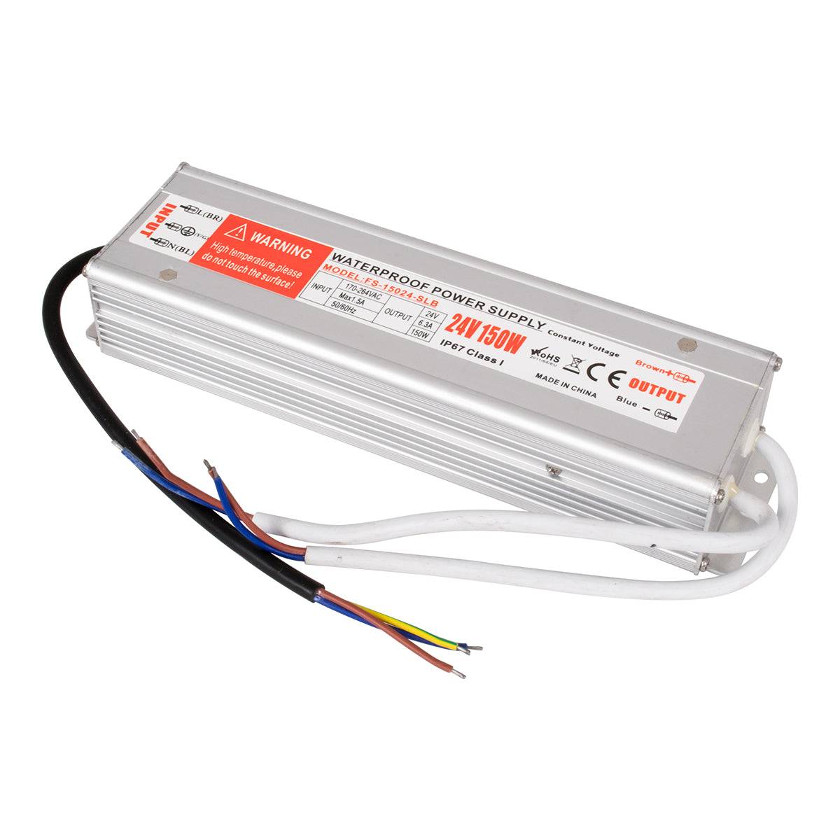 GloboStar® 73063 Τροφοδοτικό LED DC 24V 150W Αδιάβροχο IP67 Max 150W 6.25A - ledmania.gr