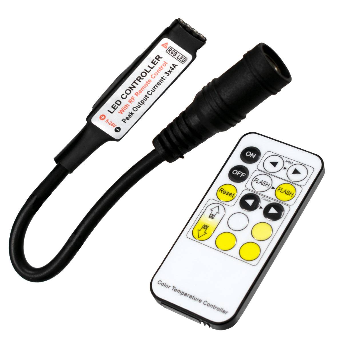 GloboStar® 73354 Ασύρματο LED CCT Controller με Χειριστήριο RF 2.4Ghz DC 5-24V Max 192W - ledmania.gr