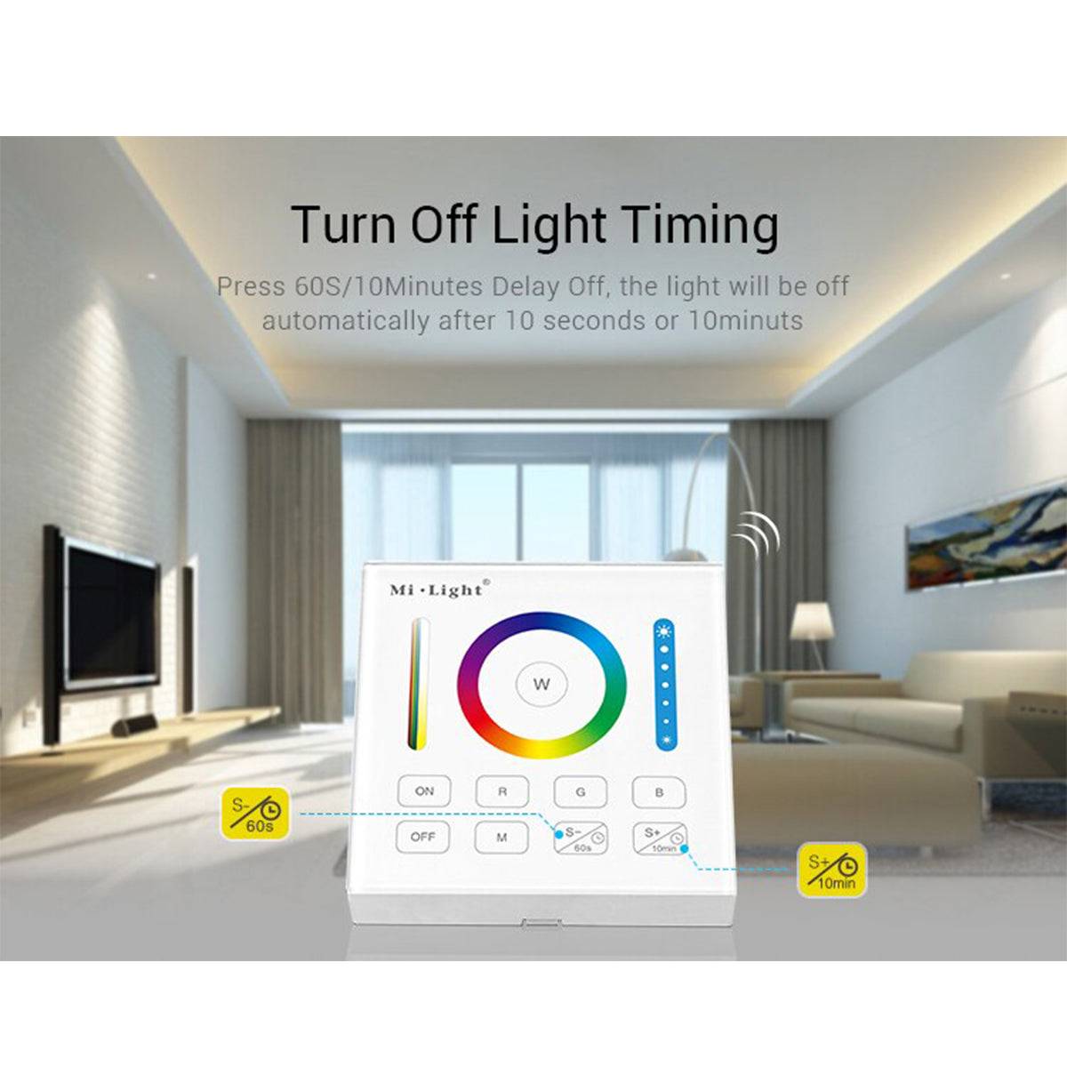 GloboStar® 73425 Mi-Light B0 LED RGBW+WW+CCT Smart Ασύρματο Χειριστήριο Αφής 2.4G RF Φορητό/Τοίχου με Μπαταρία για όλα τα Mi-Light Controller Box - ledmania.gr