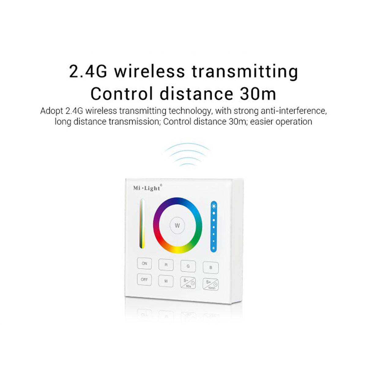 GloboStar® 73425 Mi-Light B0 LED RGBW+WW+CCT Smart Ασύρματο Χειριστήριο Αφής 2.4G RF Φορητό/Τοίχου με Μπαταρία για όλα τα Mi-Light Controller Box - ledmania.gr