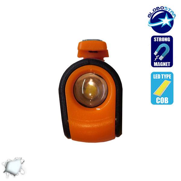 Mini Φορητός Φακός PEN COB LED Πορτοκαλί Χρώμα GloboStar 07011 - ledmania.gr