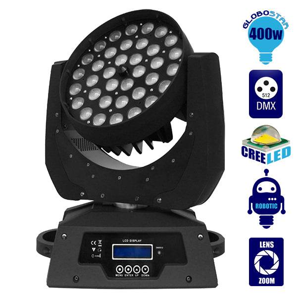 Κινούμενη Ρομποτική Κεφαλή Artemis ZOOM WASH PRO 10°-60° 36*10 Watt CREE LED RGBW 360W 230V DMX512 GloboStar 51116 - ledmania.gr