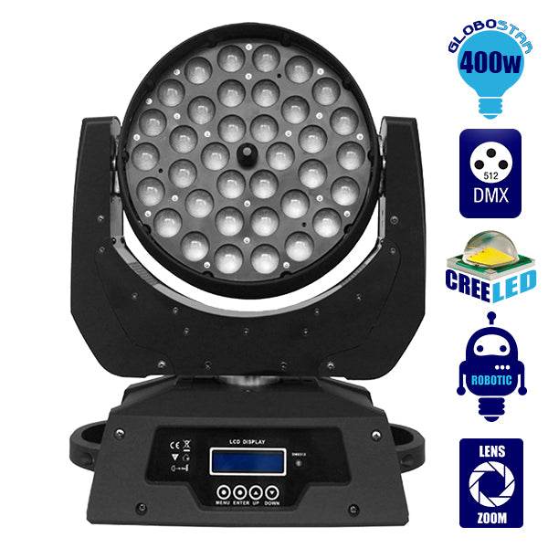 Κινούμενη Ρομποτική Κεφαλή Artemis ZOOM WASH PRO 10°-60° 36*10 Watt CREE LED RGBW 360W 230V DMX512 GloboStar 51116 - ledmania.gr