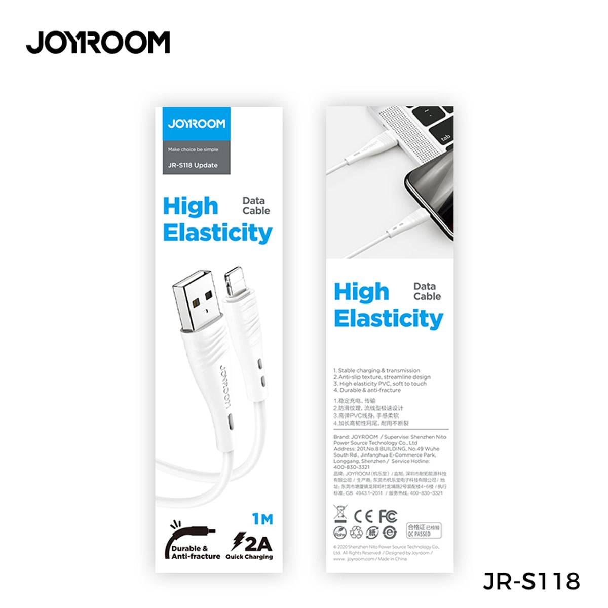 GloboStar® 87006 JOYROOM Originals JR-S118 Καλώδιο Φόρτισης Fast Charging Data iPhone 1M από Regular USB 2.0 σε 8 Pin Lightning Μπλε - ledmania.gr