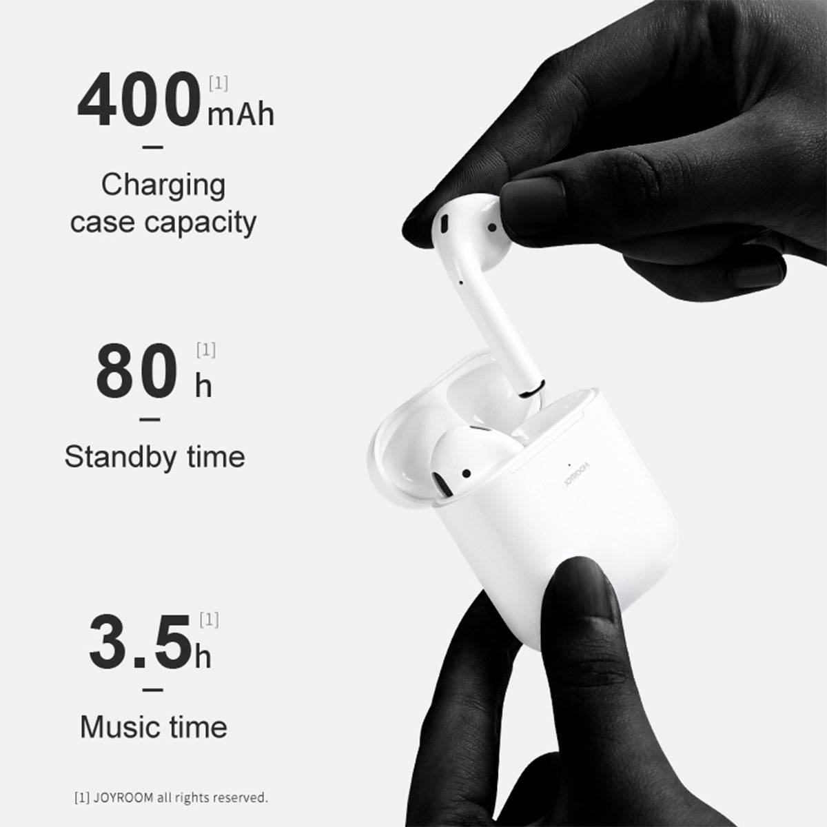GloboStar® 87051 JOYROOM Originals JR-T03S TWS Earphones με Θήκη Φόρτισης True Wireless Bluetooth V5.0 Binaural Συμβατό με iOS & Android Μαύρο - ledmania.gr