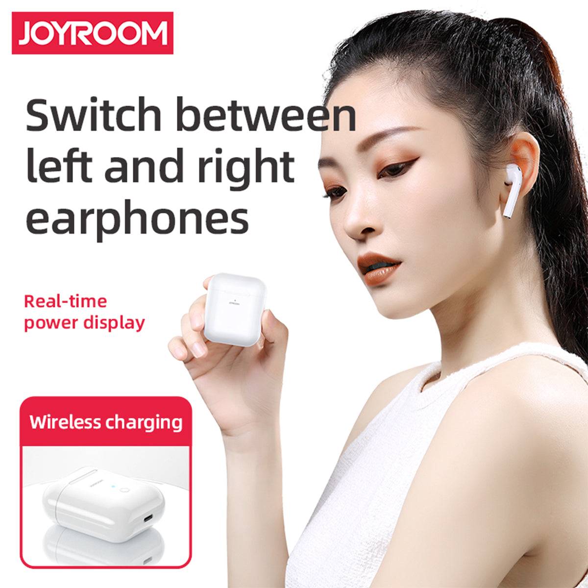 GloboStar® 87051 JOYROOM Originals JR-T03S TWS Earphones με Θήκη Φόρτισης True Wireless Bluetooth V5.0 Binaural Συμβατό με iOS & Android Μαύρο - ledmania.gr