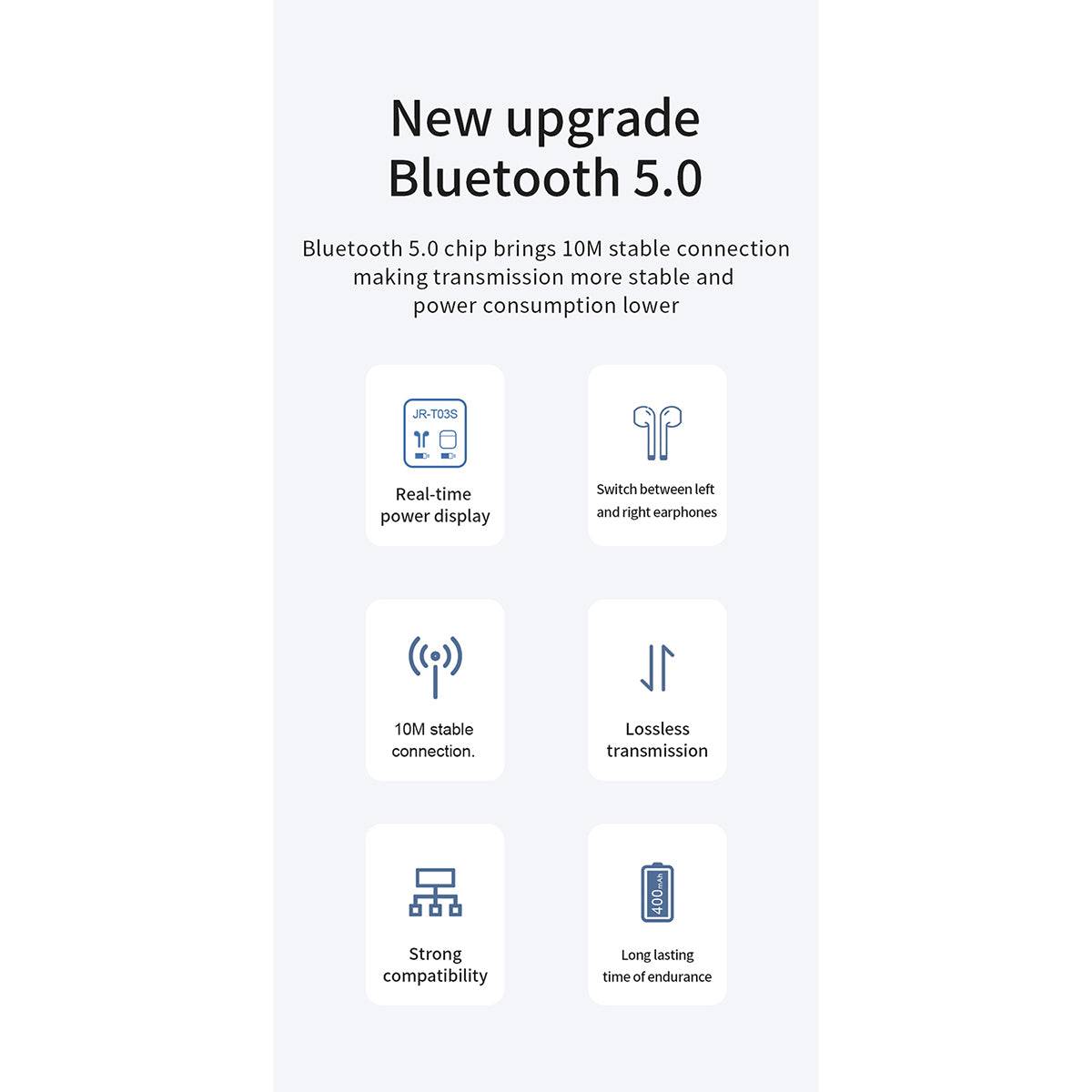 GloboStar® 87051 JOYROOM Originals JR-T03S TWS Earphones με Θήκη Φόρτισης True Wireless Bluetooth V5.0 Binaural Συμβατό με iOS & Android Μαύρο - ledmania.gr