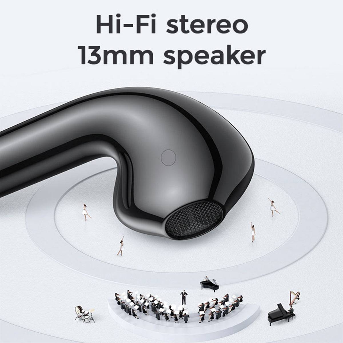 GloboStar® 87055 JOYROOM Originals JR-T13 Bilateral TWS Earphones με Θήκη Φόρτισης True Wireless Bluetooth V5.0 Binaural Συμβατό με iOS & Android Μαύρο - ledmania.gr