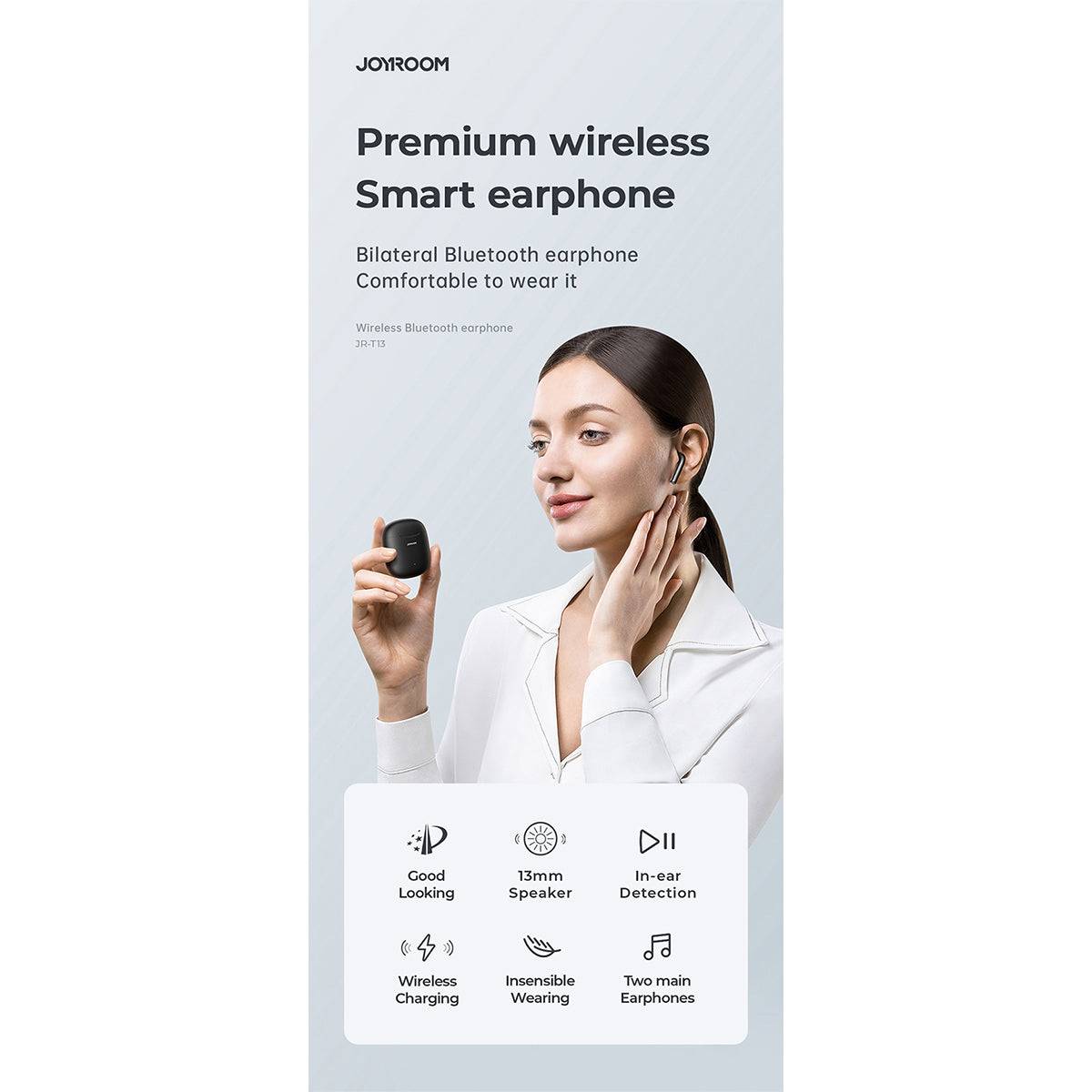 GloboStar® 87055 JOYROOM Originals JR-T13 Bilateral TWS Earphones με Θήκη Φόρτισης True Wireless Bluetooth V5.0 Binaural Συμβατό με iOS & Android Μαύρο - ledmania.gr