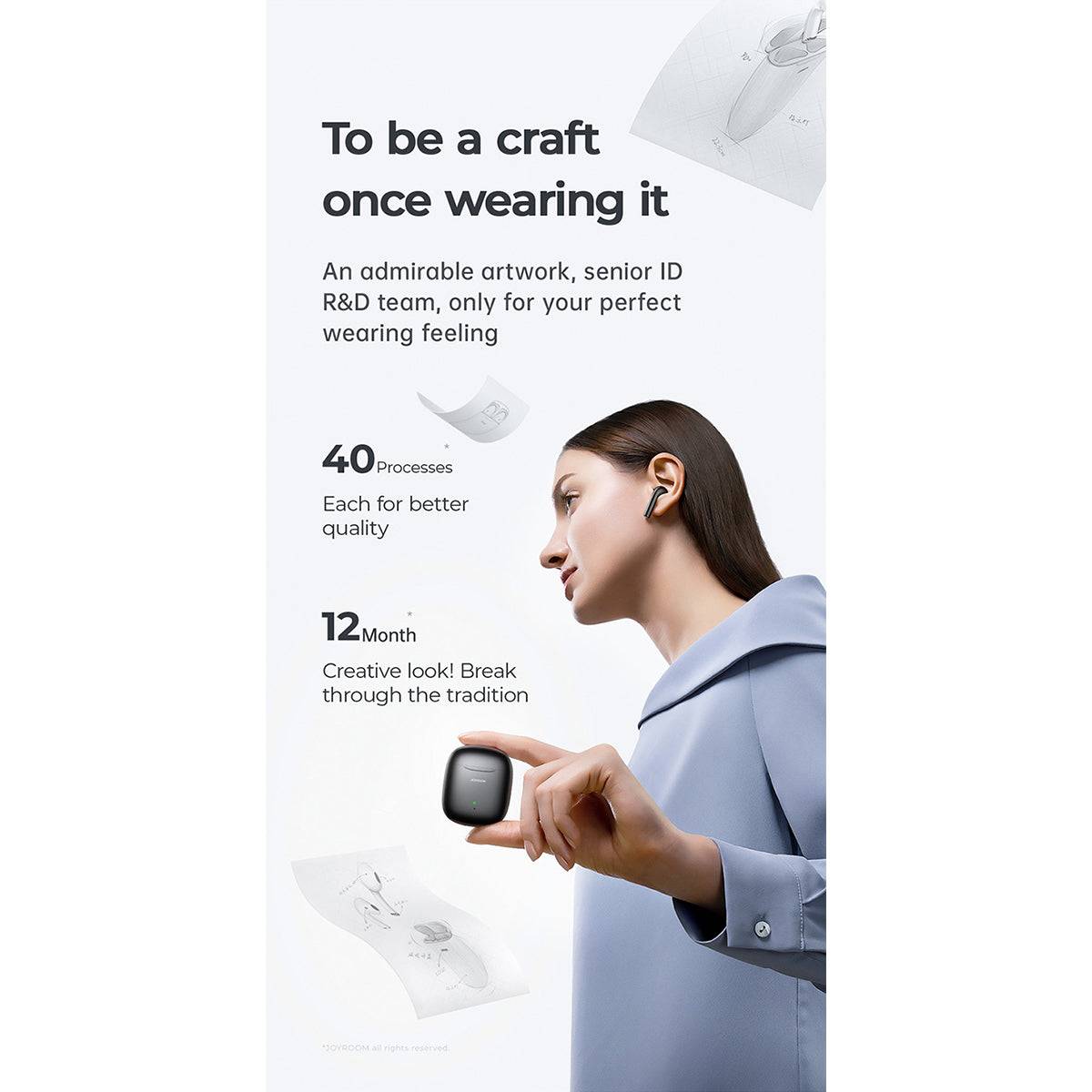 GloboStar® 87055 JOYROOM Originals JR-T13 Bilateral TWS Earphones με Θήκη Φόρτισης True Wireless Bluetooth V5.0 Binaural Συμβατό με iOS & Android Μαύρο - ledmania.gr