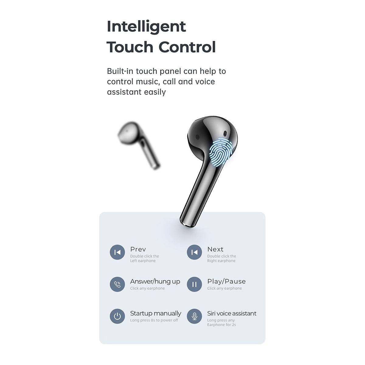 GloboStar® 87055 JOYROOM Originals JR-T13 Bilateral TWS Earphones με Θήκη Φόρτισης True Wireless Bluetooth V5.0 Binaural Συμβατό με iOS & Android Μαύρο - ledmania.gr
