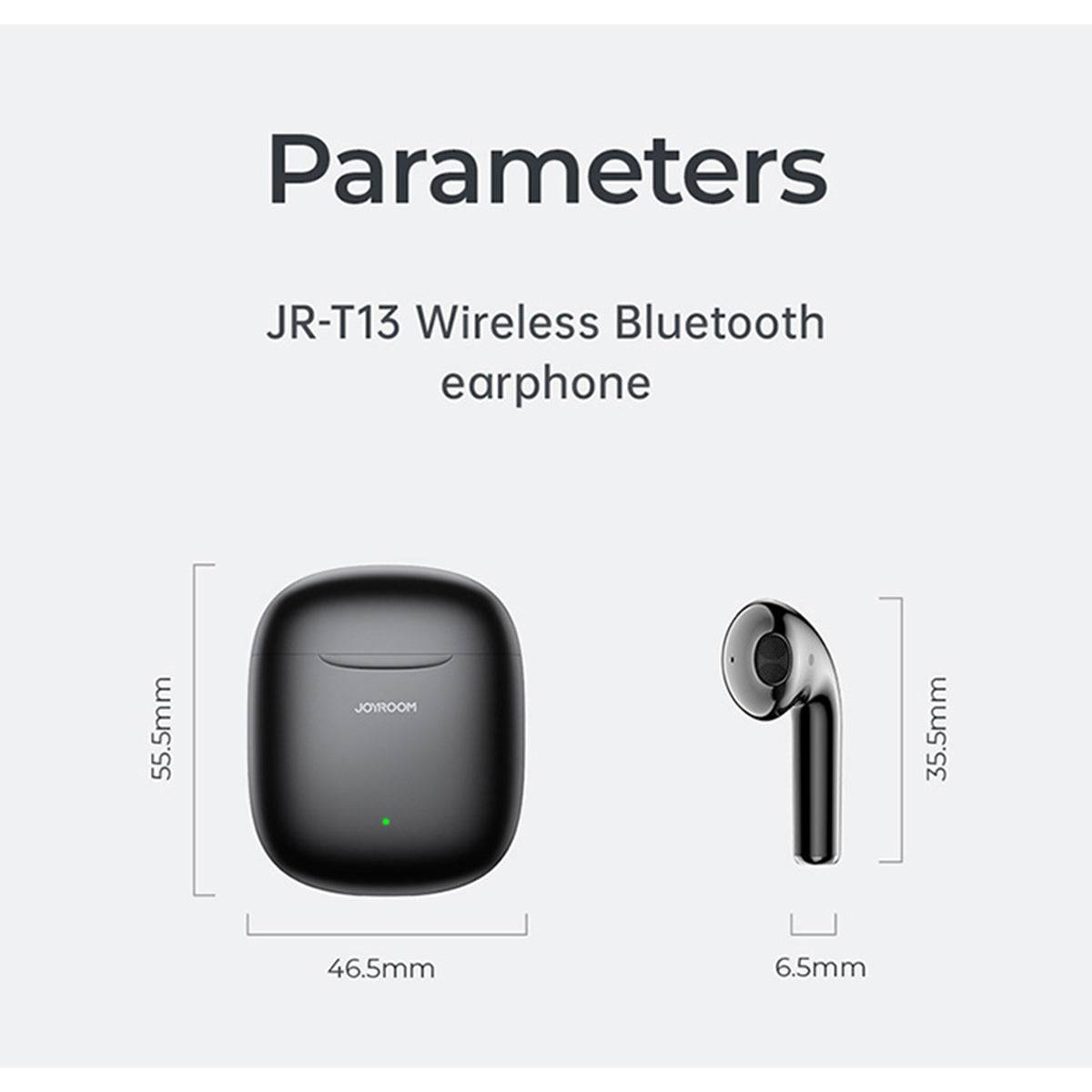 GloboStar® 87055 JOYROOM Originals JR-T13 Bilateral TWS Earphones με Θήκη Φόρτισης True Wireless Bluetooth V5.0 Binaural Συμβατό με iOS & Android Μαύρο - ledmania.gr