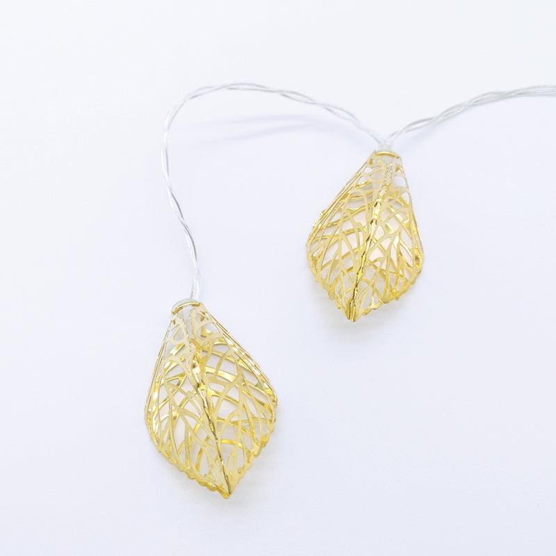 "METAL LEAVES" 10 LED ΛΑΜΠΑΚ ΣΕΙΡΑ ΜΠΑΤΑΡ.(3xAA) & ΧΡΟΝΟΔΙΑΚ (6ΟΝ/18OFF) ΘΕΡΜΟ ΛΕΥΚΟ ΧΡΥΣΟ ΜΕΤΑΛΛΟ I - ledmania.gr