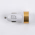 Globostar® S-90990 Χρυσός Φορτιστής Αυτοκινήτου DC 12-24V με 2 Εξόδους USB DC 5V 1.0Α & 2.1A - ledmania.gr