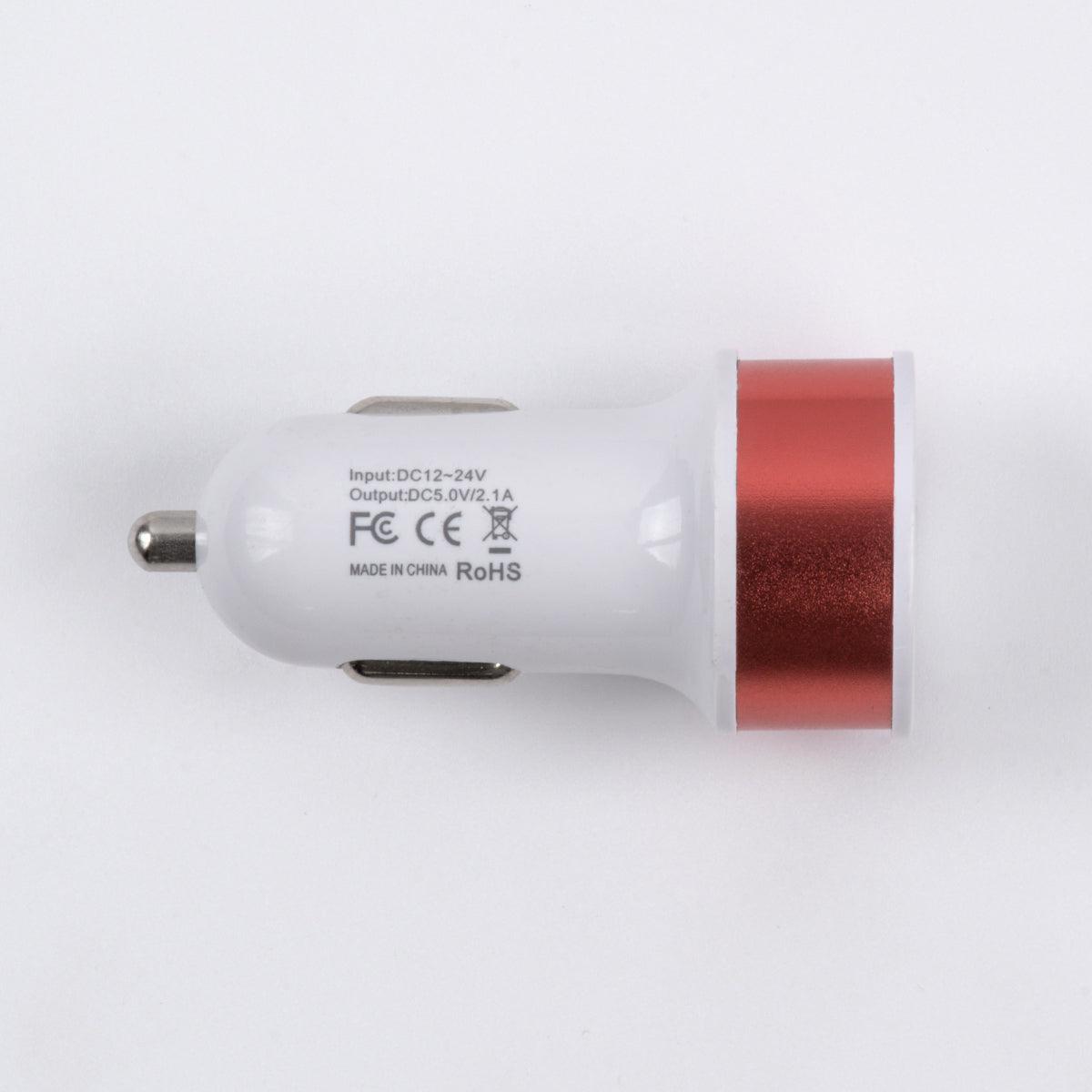 Globostar® S-90991 Ροζ Φορτιστής Αυτοκινήτου DC 12-24V με 2 Εξόδους USB DC 5V 1.0Α & 2.1A - ledmania.gr