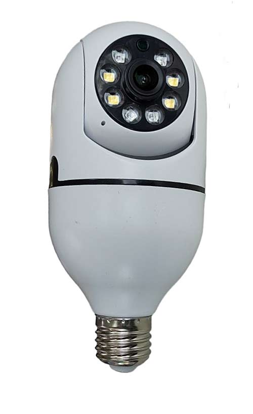 3MP  E27 Full HD Έξυπνη wifi PTZ 360° αυτόματη περιστροφή παρακολούθησης V380 Pro-Κάμερα με λάμπα φωτός-τεμ.1 - ledmania.gr