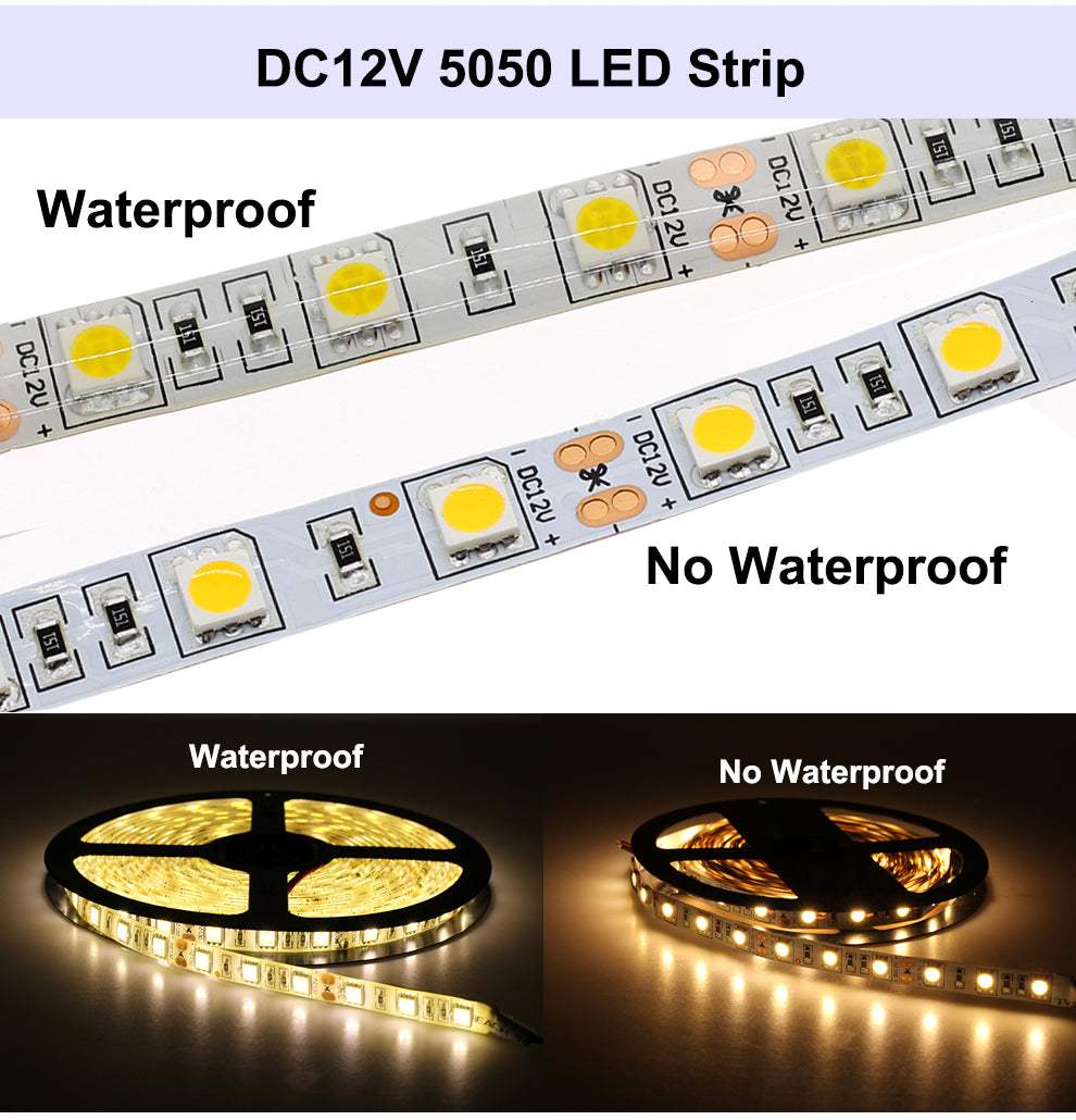Αδιαβροχη Ταινια Led  60 Smd 5050 Leds/1 Μετρο IP65-12vdc-15-16lm μετρο-Λευκο Ημερας 4000Κ-1μετρο - ledmania.gr