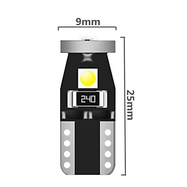 T10 W5W canbus led αυτοκινητου 300lm-3030 Chip 3SMD -12vDc Ψυχρο Λευκο 360° - ledmania.gr
