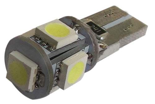 T10 W5W Canbus 5 Smd 5050 Led Αυτοκινήτου 12VDc -2.9watt Ψυχρο Λευκο - ledmania.gr