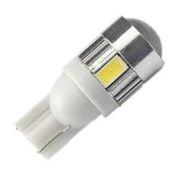 T10 Led Αυτοκινήτου 6Smd 5630 με Φακό-Ψυχρο Λευκο 1τεμ. - ledmania.gr