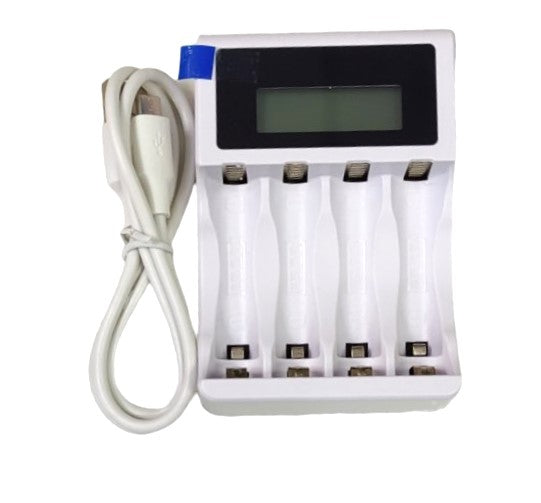 Φορτιστής Μπαταριών 4 Θέσεων με LCD οθόνη για 1.2v NIMH AA-AAA 1 τεμ. - ledmania.gr