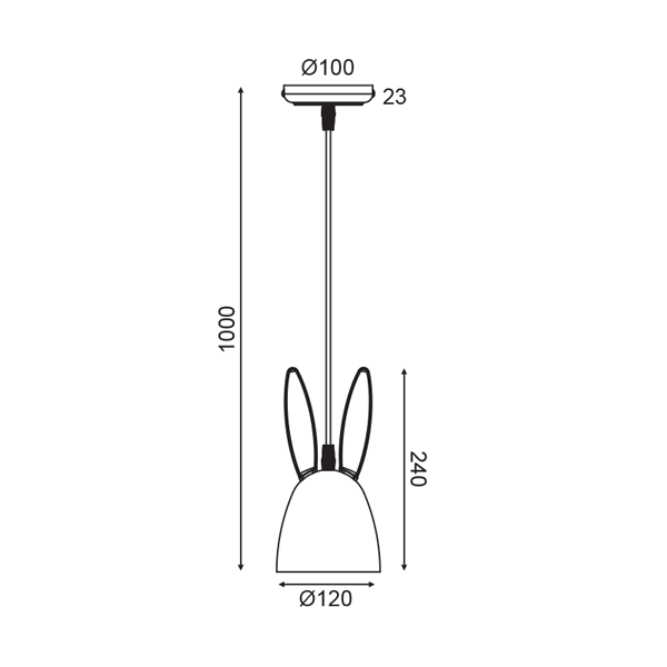 Φωτιστικό κρεμαστό BUNNY 1xΕ27 μεταλλικό ροζ D12xh100cm - ledmania.gr