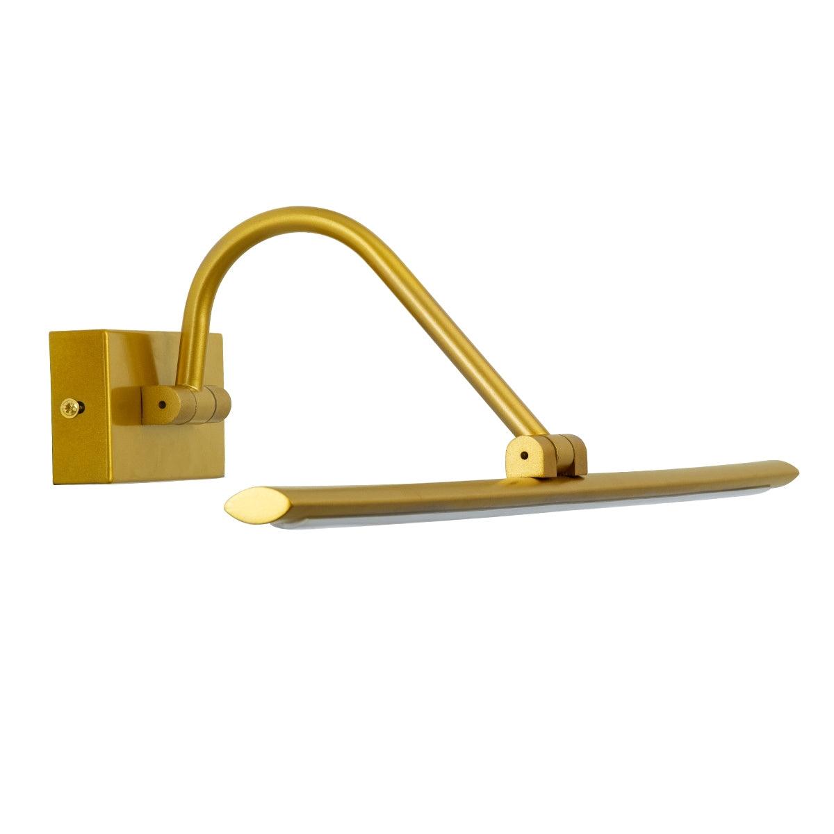 GloboStar® MIRA 60433 Μοντέρνο Φωτιστικό Τοίχου - Απλίκα Καθρέπτη Μπάνιου - Πίνακα LED 12W 1400lm 120° AC 220-240V IP44 Μ60 x Π20 x Υ13cm - Φυσικό Λευκό 4500K - Χρυσό - ledmania.gr