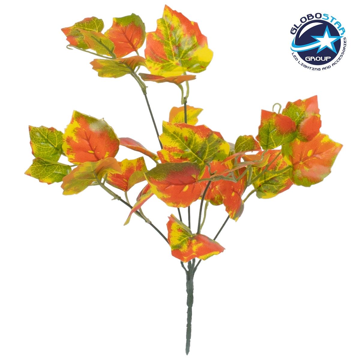 GloboStar® VIRGINIA CREEPER 78216 Τεχνητό Φυτό Παρθενόκισσος - Μπουκέτο Διακοσμητικών Φυτών - Κλαδιών με Φύλλωμα Πορτοκαλί - Κόκκινο - Πράσινο - Κίτρινο Υ35cm - ledmania.gr
