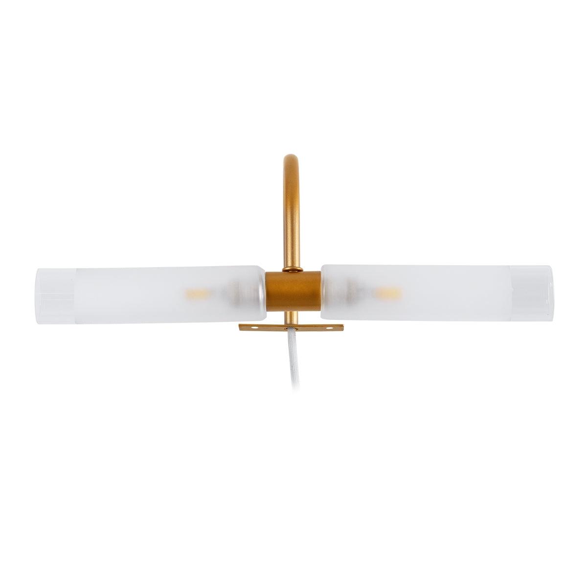 GloboStar® FLORA 60415 Μοντέρνο Φωτιστικό Τοίχου - Απλίκα Καθρέπτη Μπάνιου - Πίνακα 2 x G9 270° AC 220-240V IP44 Μ31 x Π13 x Υ12cm - Χάλκινο - ledmania.gr