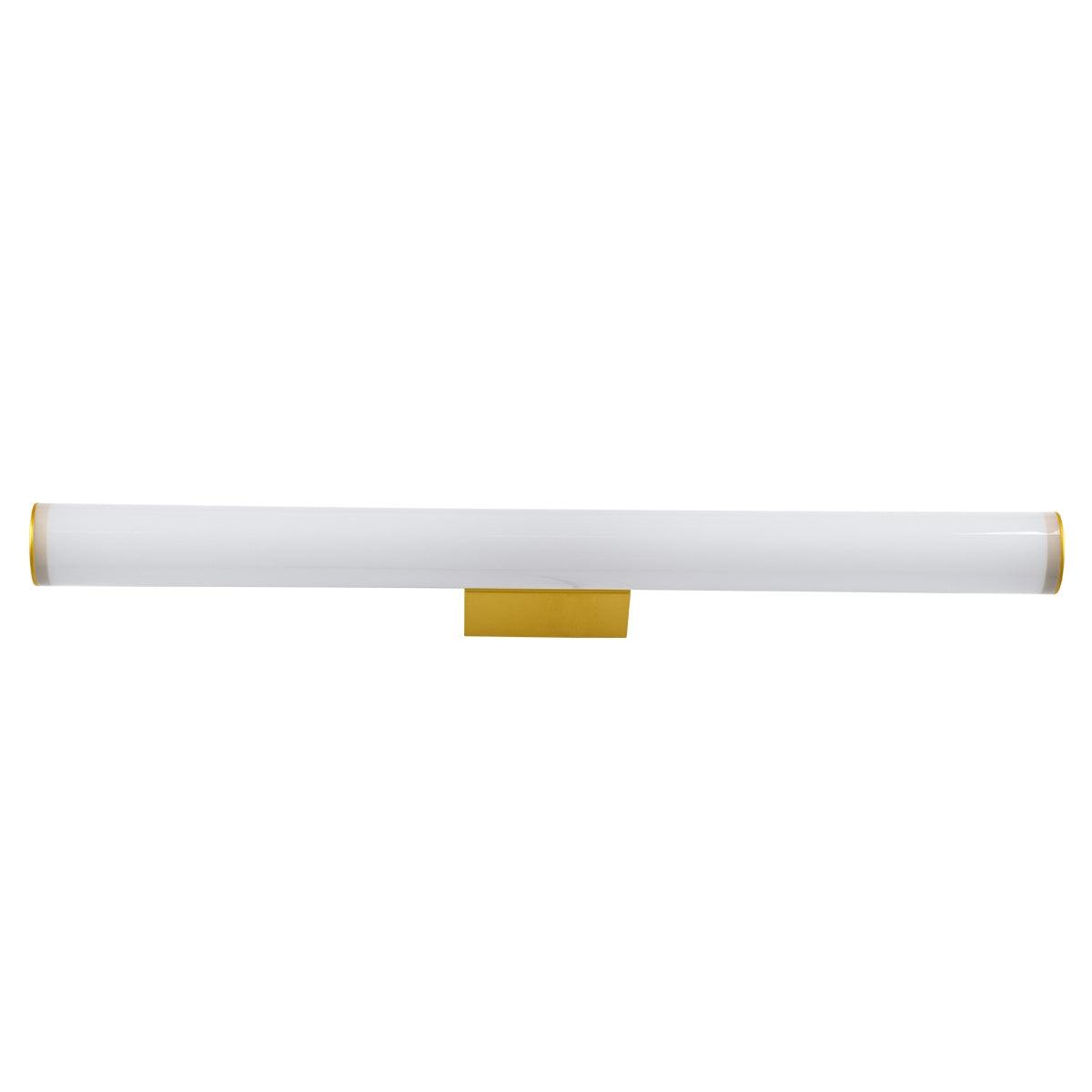 GloboStar® MABEL 60429 Μοντέρνο Φωτιστικό Τοίχου - Απλίκα Καθρέπτη Μπάνιου - Πίνακα LED 12W 1400lm 270° AC 220-240V IP44 Μ60 x Π10 x Υ5cm - Φυσικό Λευκό 4500K - Χρυσό - ledmania.gr