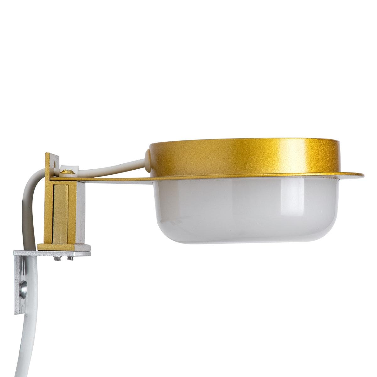 GloboStar® KIARA 60401 Μοντέρνο Φωτιστικό Τοίχου - Απλίκα Καθρέπτη Μπάνιου με 3 Τρόπους Τοποθέτησης LED 5W 560lm 120° AC 220-240V IP44 Μ10 x Π13 x Υ3cm - Φυσικό Λευκό 4500K - Χρυσό - ledmania.gr